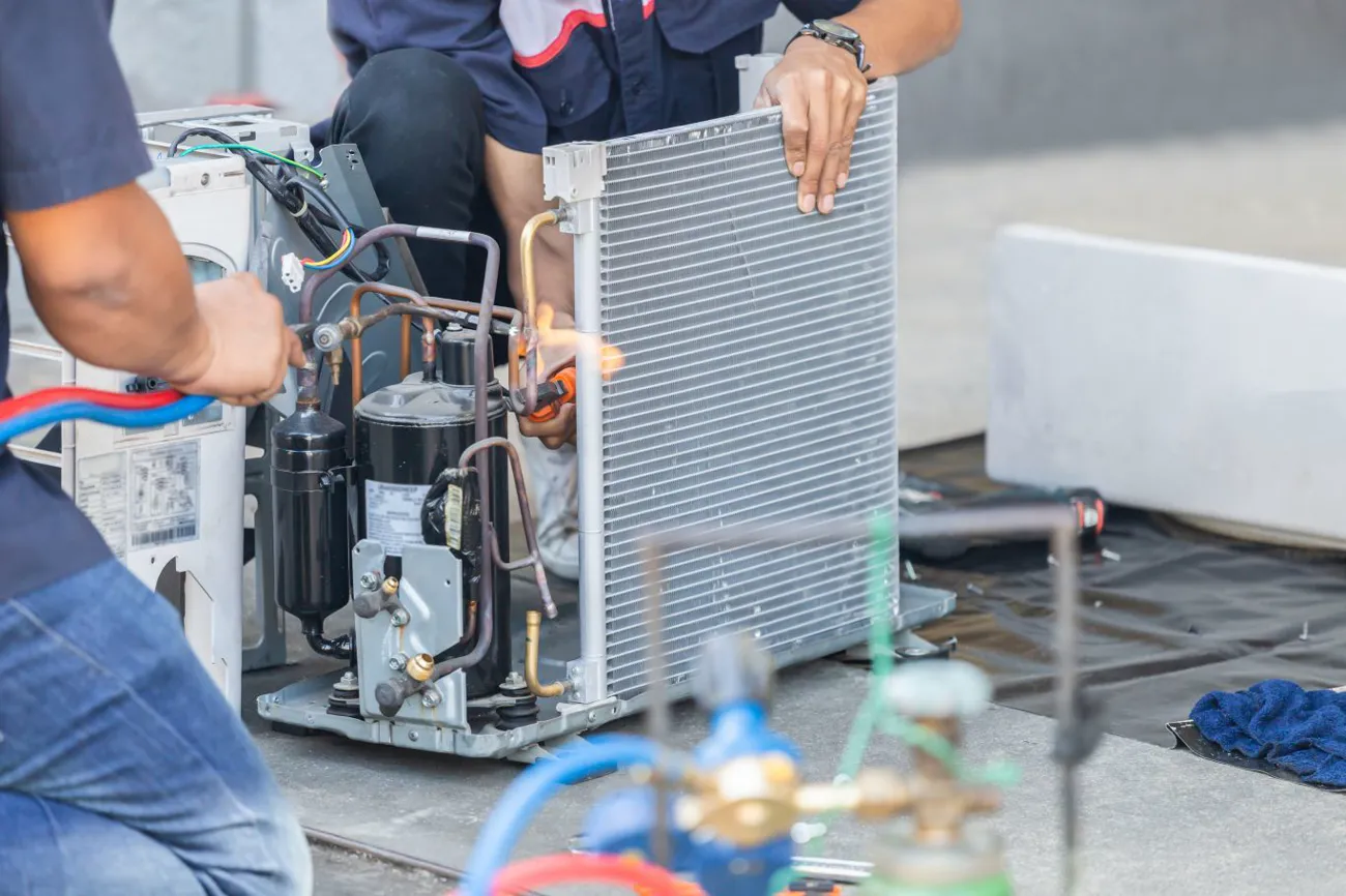 Aeromark technician on a service call